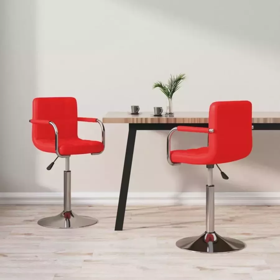ForYou Prolenta Premium Eetkamerstoelen 2 st draaibaar kunstleer rood