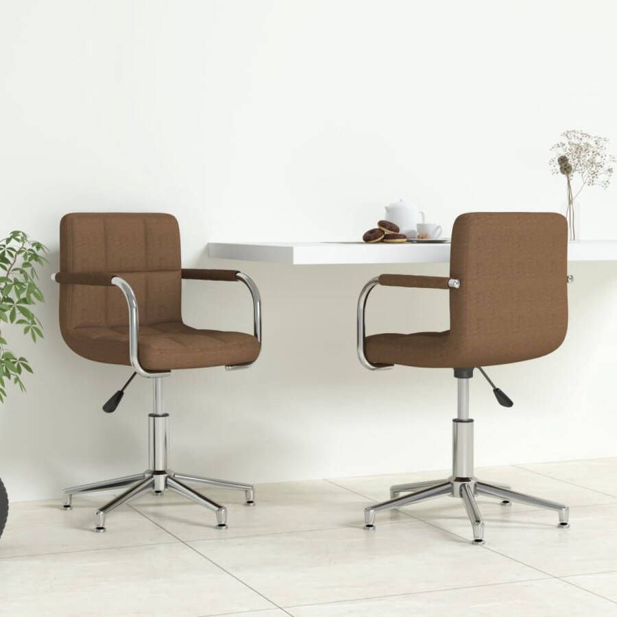 ForYou Prolenta Premium Eetkamerstoelen 2 st draaibaar stof bruin