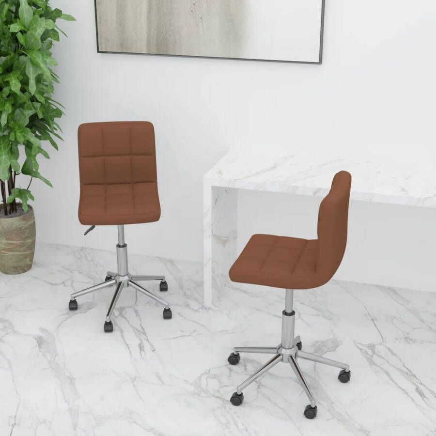 ForYou Prolenta Premium Eetkamerstoelen 2 st draaibaar stof bruin