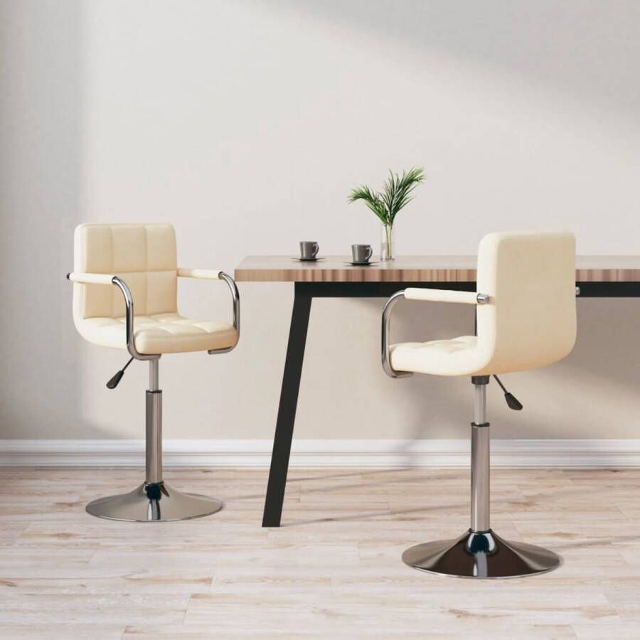 ForYou Prolenta Premium Eetkamerstoelen 2 st draaibaar stof crèmekleurig