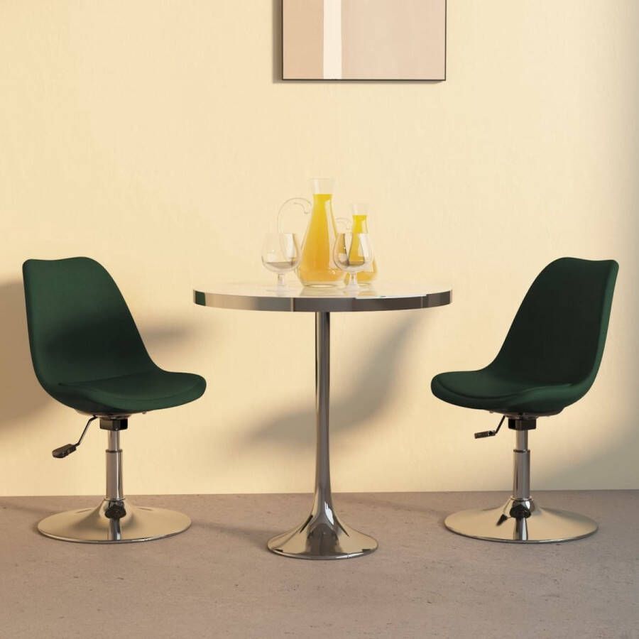 ForYou Prolenta Premium Eetkamerstoelen 2 st draaibaar stof donkergroen