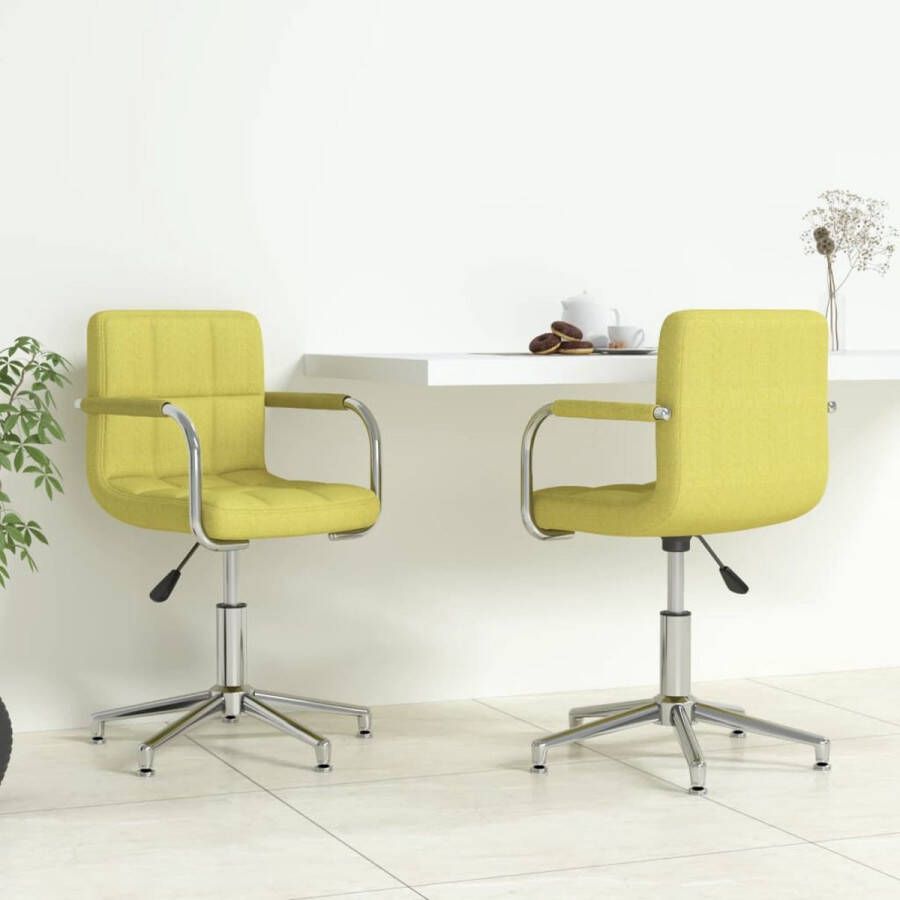 ForYou Prolenta Premium Eetkamerstoelen 2 st draaibaar stof groen