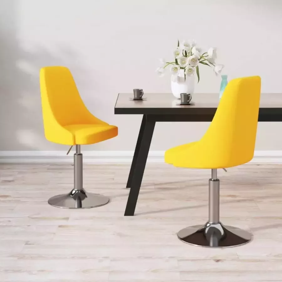 ForYou Prolenta Premium Eetkamerstoelen 2 st draaibaar stof mosterdgeel