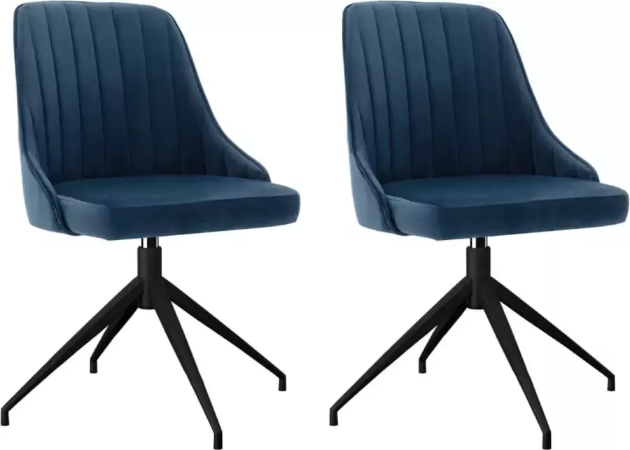 ForYou Prolenta Premium Eetkamerstoelen 2 st fluweel blauw - Foto 14