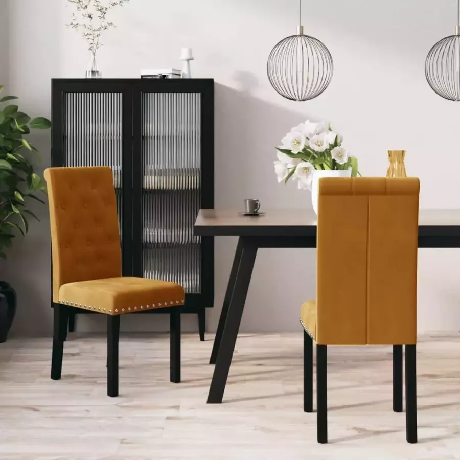ForYou Prolenta Premium Eetkamerstoelen 2 st fluweel bruin - Foto 5
