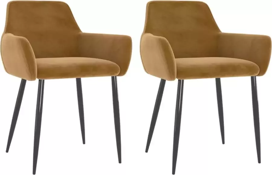 ForYou Prolenta Premium Eetkamerstoelen 2 st fluweel bruin - Foto 14
