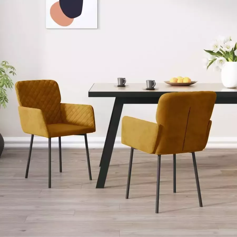 ForYou Prolenta Premium Eetkamerstoelen 2 st fluweel bruin - Foto 7