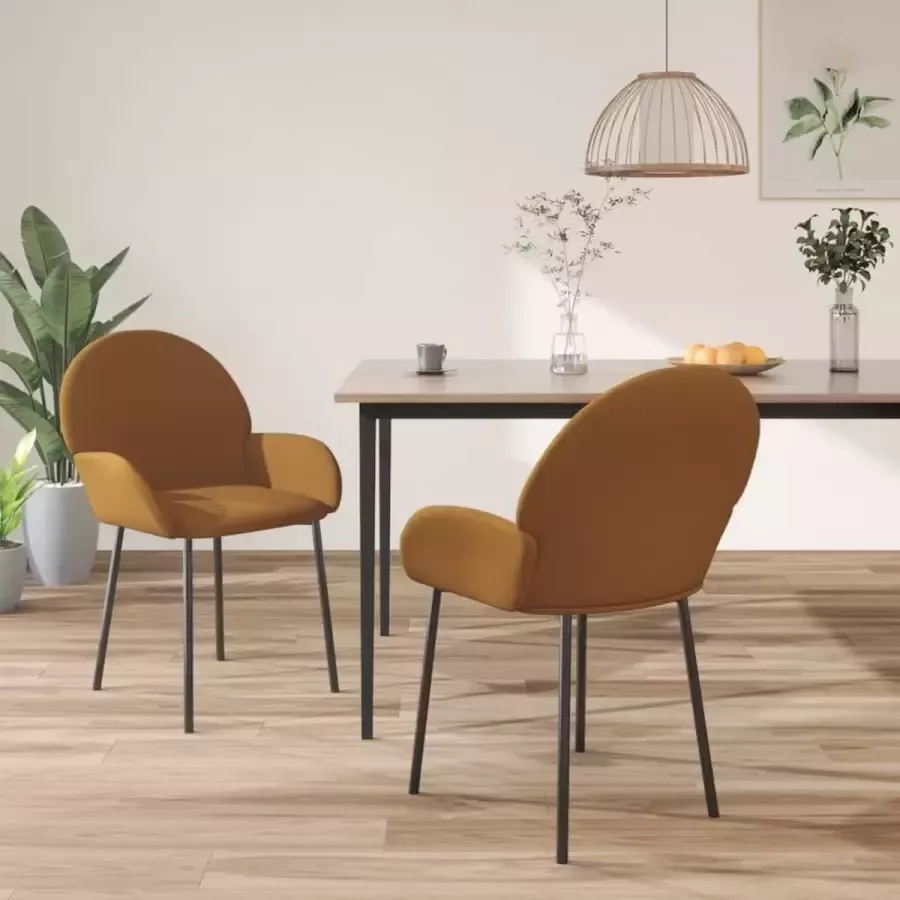 ForYou Prolenta Premium Eetkamerstoelen 2 st fluweel bruin - Foto 9