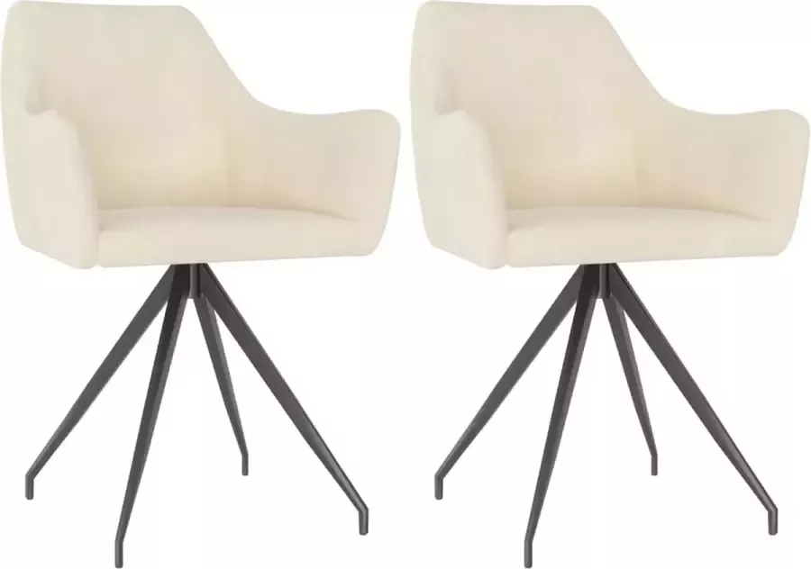 ForYou Prolenta Premium Eetkamerstoelen 2 st fluweel crèmekleurig - Foto 12