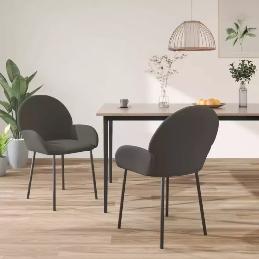 ForYou Prolenta Premium Eetkamerstoelen 2 st fluweel donkergrijs