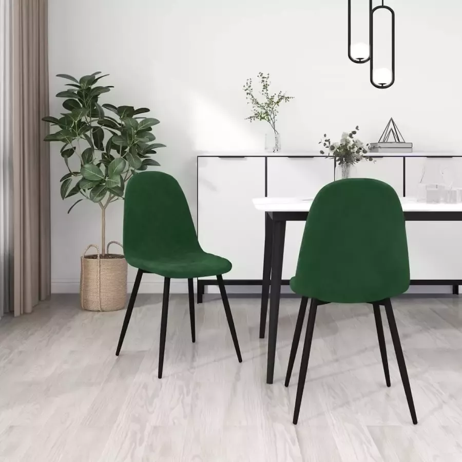 ForYou Prolenta Premium Eetkamerstoelen 2 st fluweel donkergroen - Foto 8
