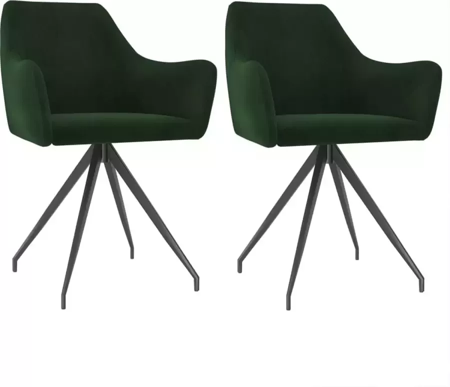 ForYou Prolenta Premium Eetkamerstoelen 2 st fluweel donkergroen - Foto 11