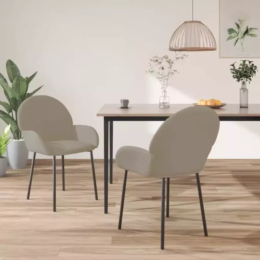 ForYou Prolenta Premium Eetkamerstoelen 2 st fluweel lichtgrijs