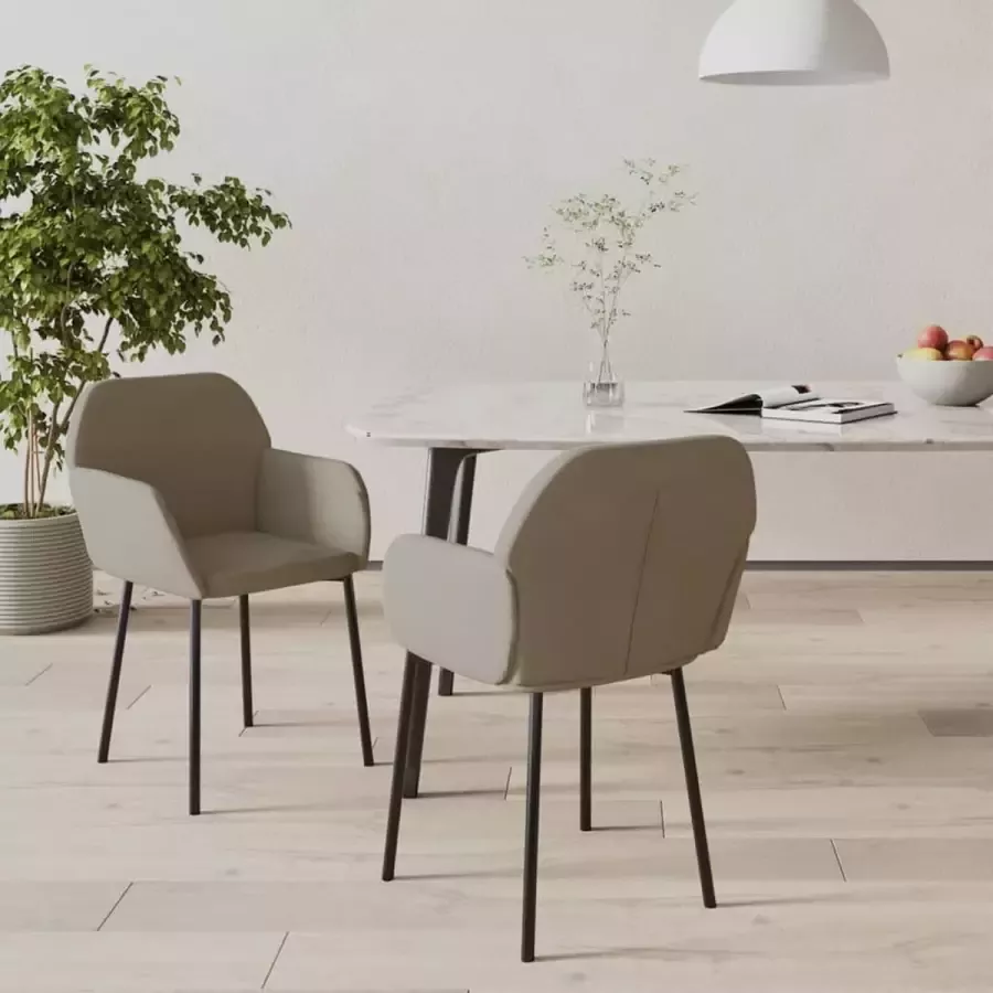 ForYou Prolenta Premium Eetkamerstoelen 2 st fluweel lichtgrijs