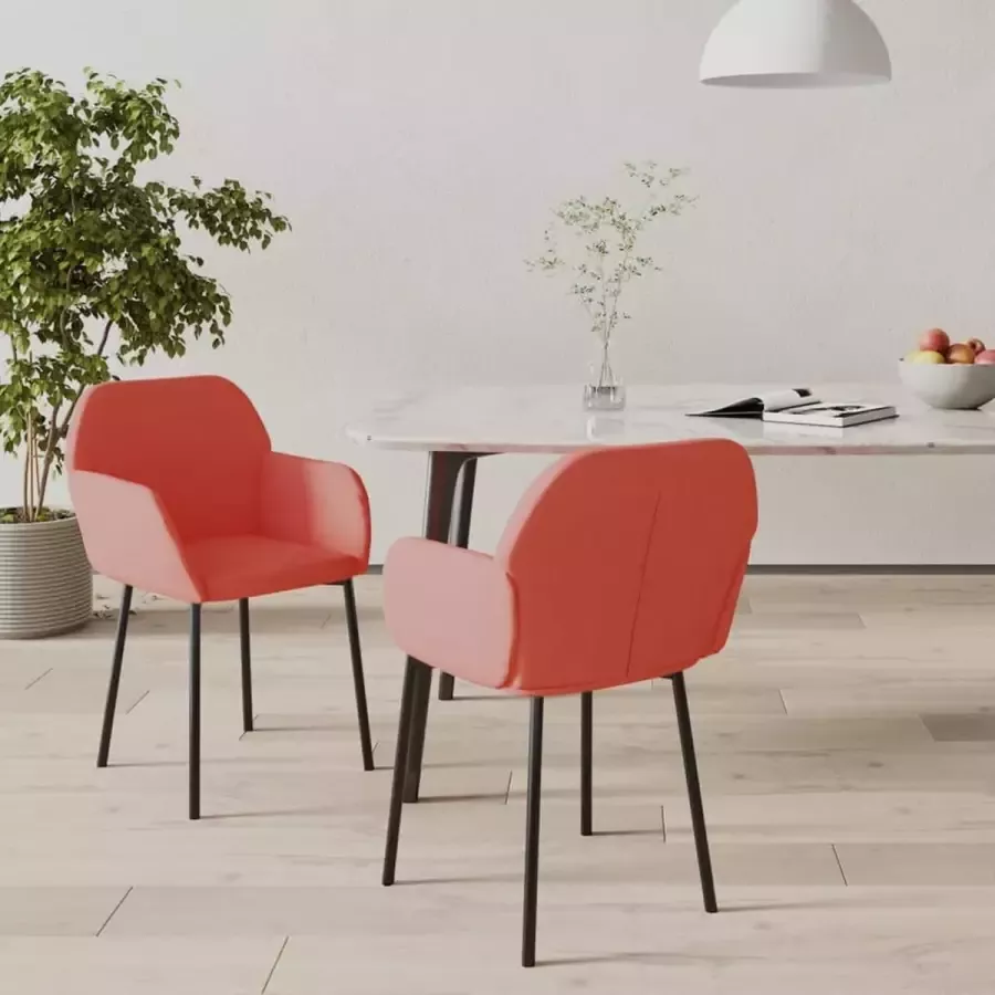 ForYou Prolenta Premium Eetkamerstoelen 2 st fluweel roze - Foto 4
