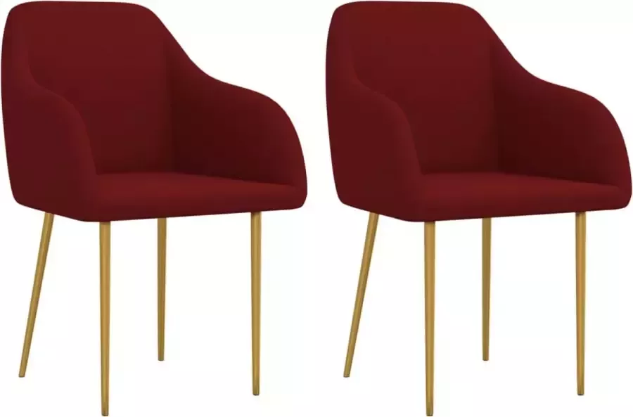 ForYou Prolenta Premium Eetkamerstoelen 2 st fluweel wijnrood