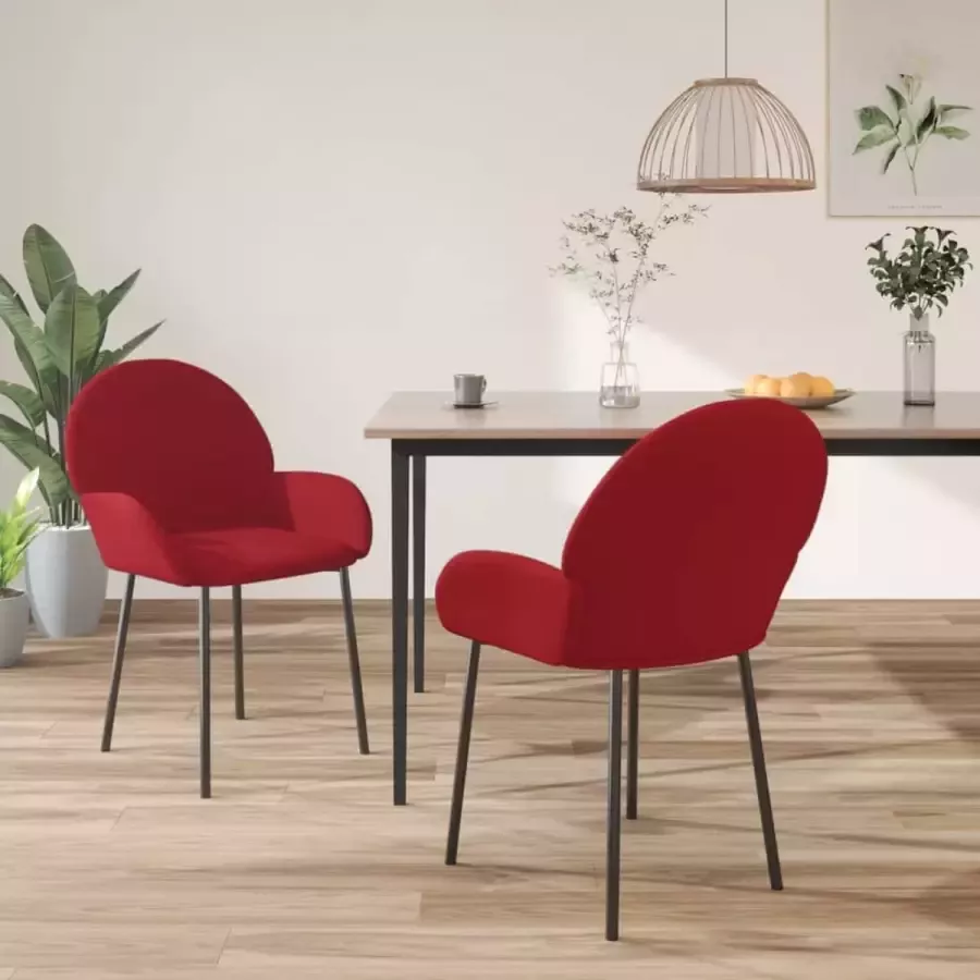 ForYou Prolenta Premium Eetkamerstoelen 2 st fluweel wijnrood