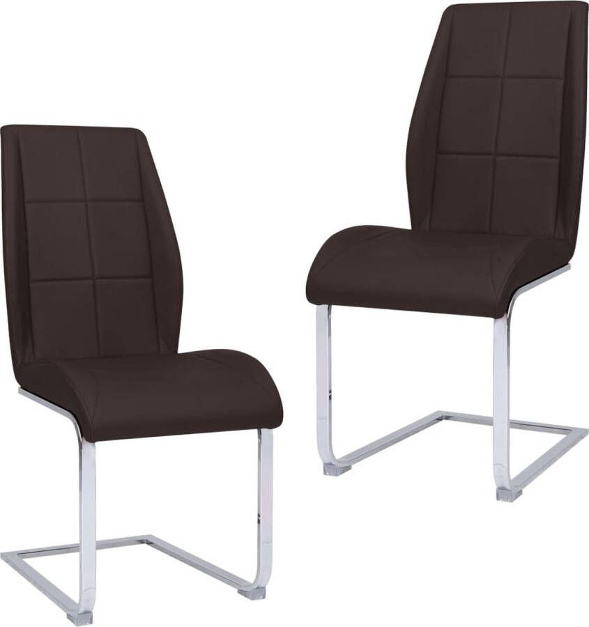 ForYou Prolenta Premium Eetkamerstoelen 2 st kunstleer bruin