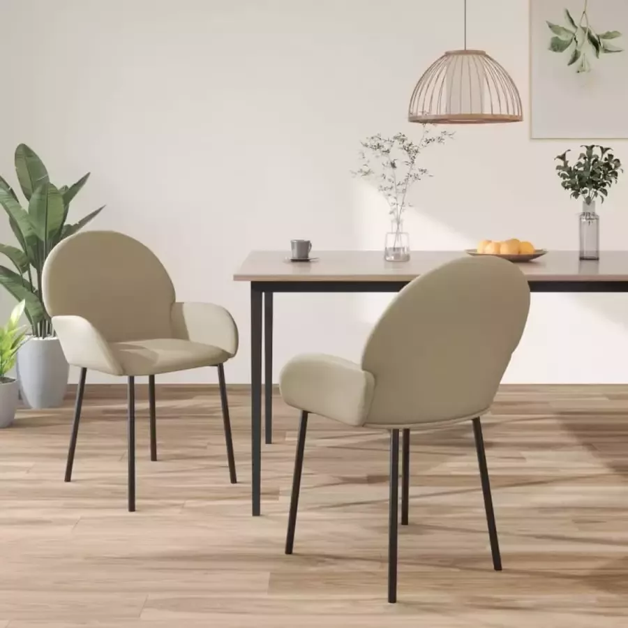 ForYou Prolenta Premium Eetkamerstoelen 2 st kunstleer cappuccinokleurig