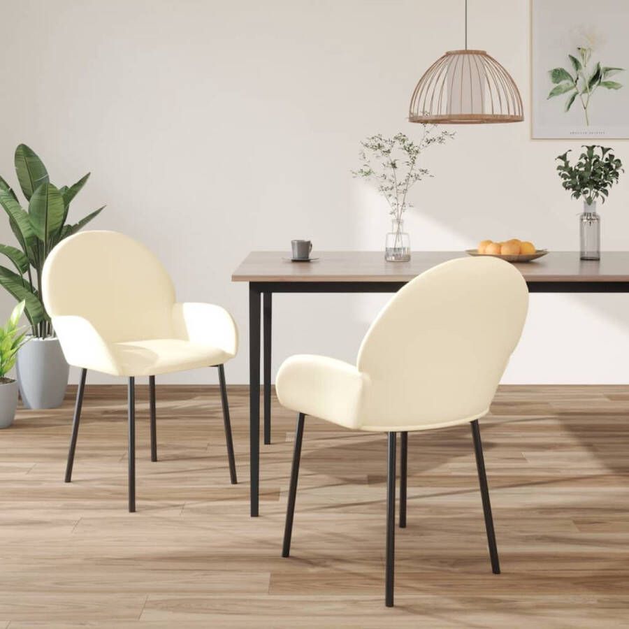 ForYou Prolenta Premium Eetkamerstoelen 2 st kunstleer crèmekleurig