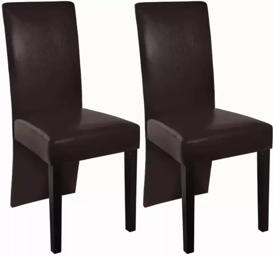 ForYou Prolenta Premium Eetkamerstoelen 2 st kunstleer donkerbruin