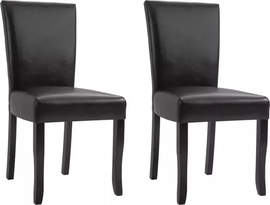 ForYou Prolenta Premium Eetkamerstoelen 2 st kunstleer donkerbruin - Foto 3