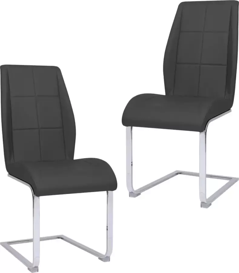 ForYou Prolenta Premium Eetkamerstoelen 2 st kunstleer grijs