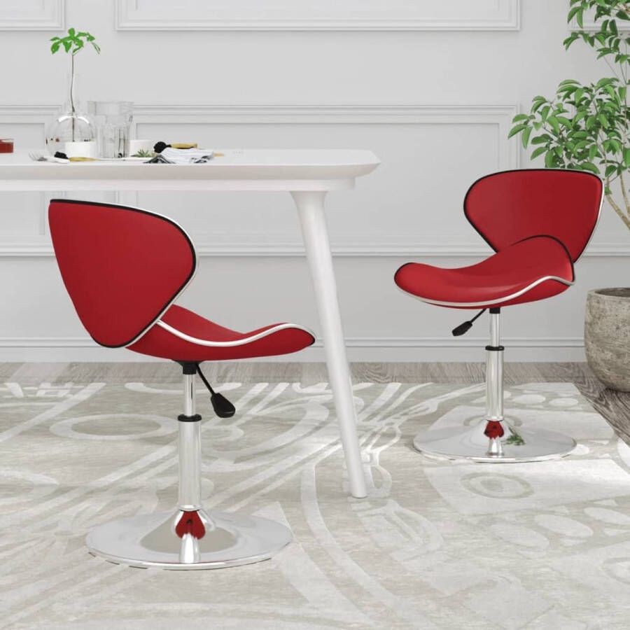 ForYou Prolenta Premium Eetkamerstoelen 2 st kunstleer wijnrood