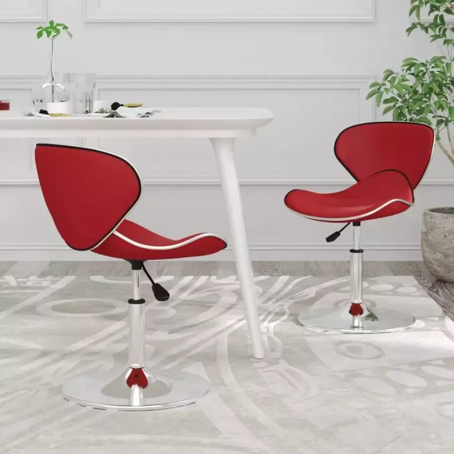 ForYou Prolenta Premium Eetkamerstoelen 2 st kunstleer wijnrood - Foto 4