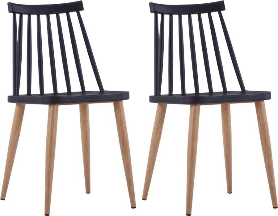 ForYou Prolenta Premium Eetkamerstoelen 2 st kunststof zwart