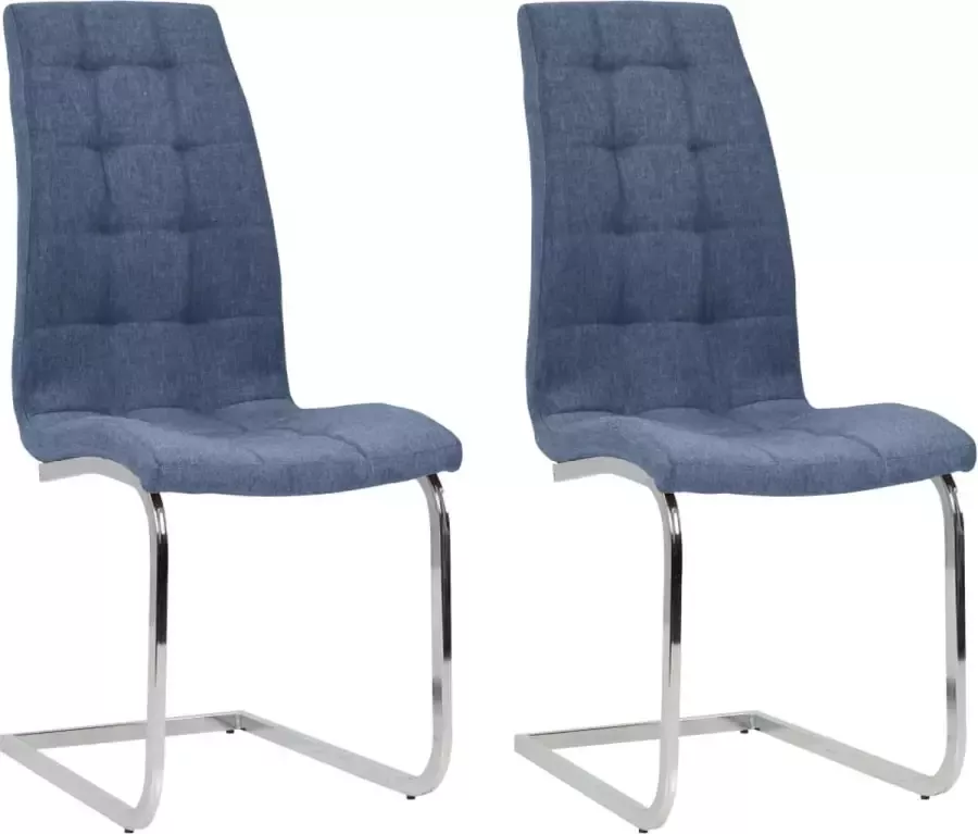 ForYou Prolenta Premium Eetkamerstoelen 2 st stof blauw