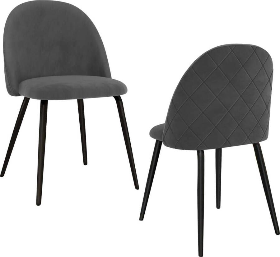 ForYou Prolenta Premium Eetkamerstoelen 2 st stof grijs