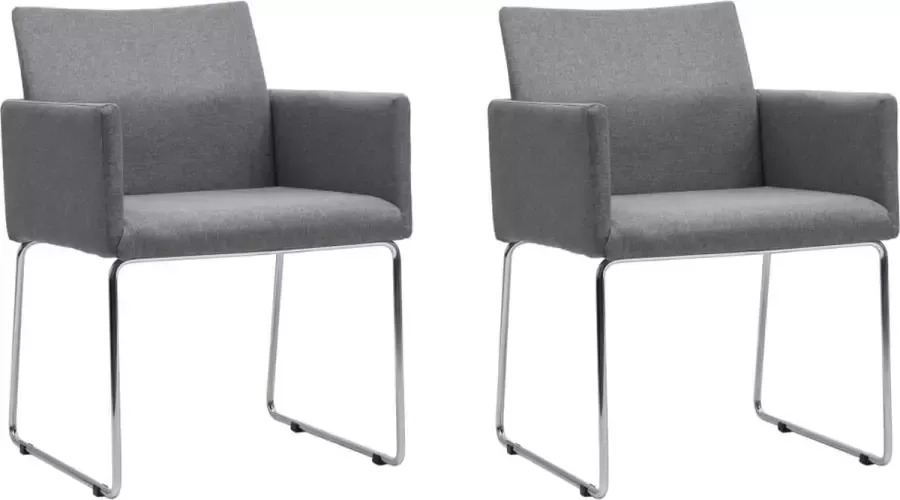 ForYou Prolenta Premium Eetkamerstoelen 2 st stof lichtgrijs - Foto 20