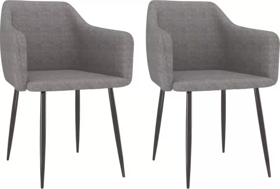 ForYou Prolenta Premium Eetkamerstoelen 2 st stof lichtgrijs - Foto 15