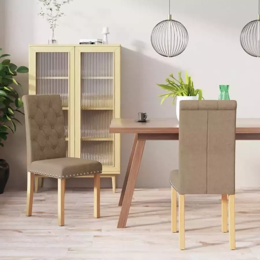 Prolenta Premium Eetkamerstoelen 2 st stof taupe - Foto 9