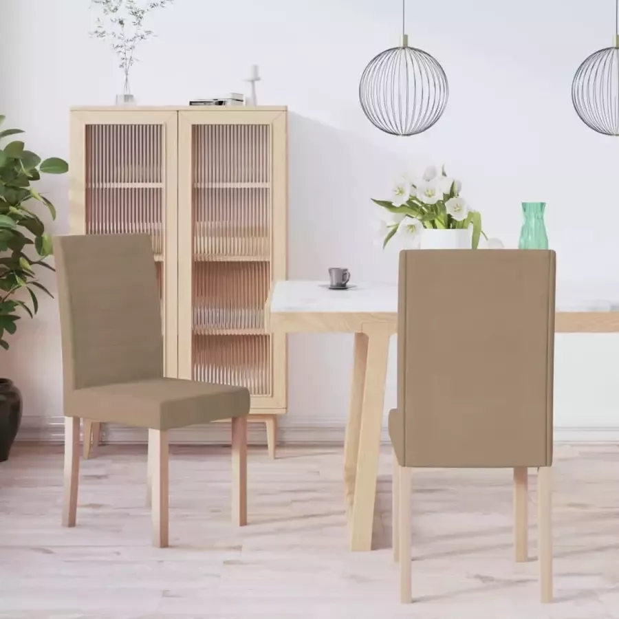 Prolenta Premium Eetkamerstoelen 2 st stof taupe - Foto 5