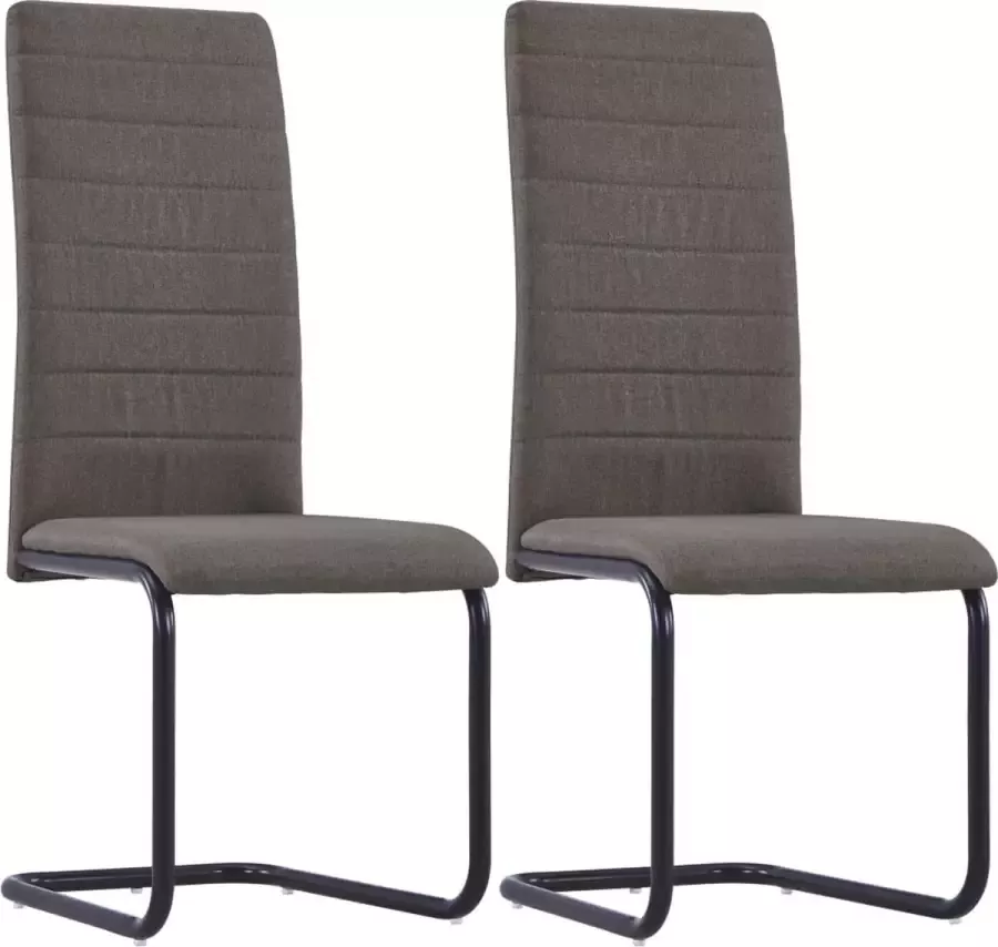 Prolenta Premium Eetkamerstoelen 2 st stof taupe - Foto 3