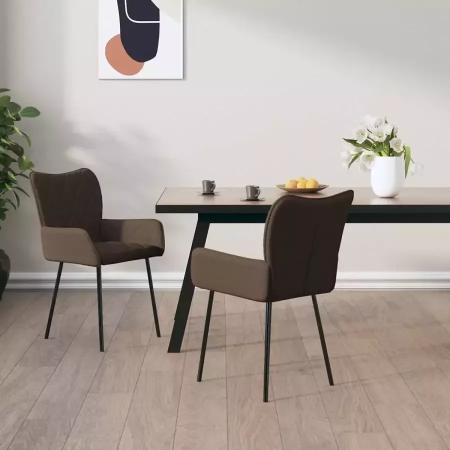 Prolenta Premium Eetkamerstoelen 2 st stof taupe - Foto 12