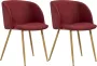 ForYou Prolenta Premium Eetkamerstoelen 2 st stof wijnrood - Thumbnail 6