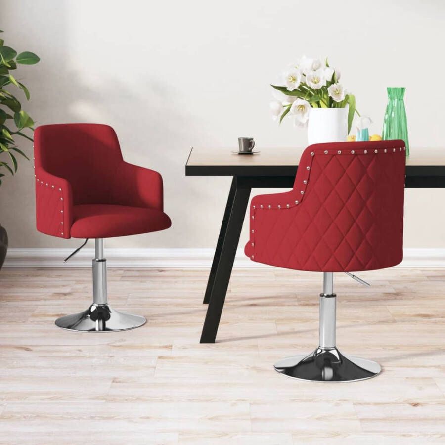 ForYou Prolenta Premium Eetkamerstoelen 2 st stof wijnrood