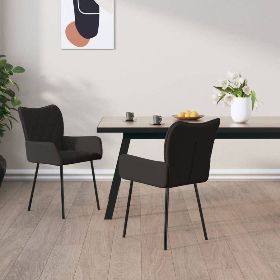 ForYou Prolenta Premium Eetkamerstoelen 2 st stof zwart