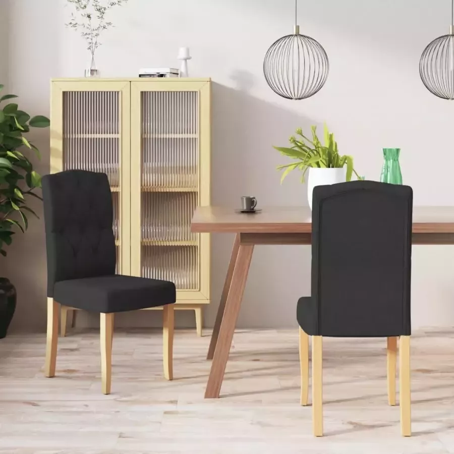 ForYou Prolenta Premium Eetkamerstoelen 2 st stof zwart