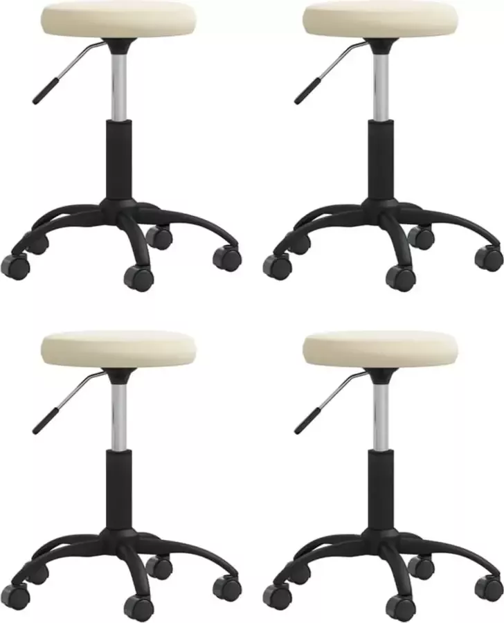 ForYou Prolenta Premium Eetkamerstoelen 4 st fluweel crèmekleurig - Foto 6