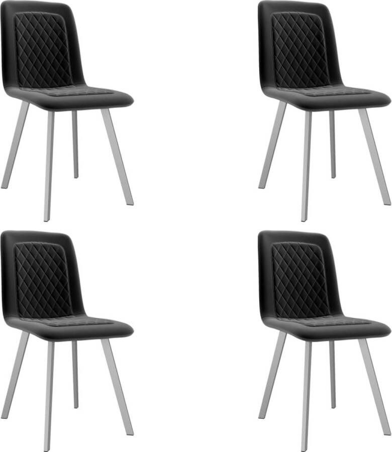 ForYou Prolenta Premium Eetkamerstoelen 4 st fluweel zwart