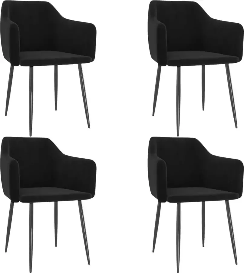 ForYou Prolenta Premium Eetkamerstoelen 4 st fluweel zwart - Foto 7