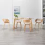 ForYou Prolenta Premium Eetkamerstoelen 4 st gebogen hout en kunstleer crème - Thumbnail 9