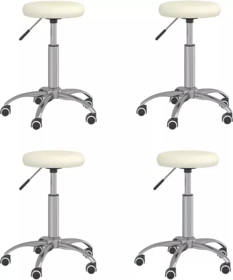 ForYou Prolenta Premium Eetkamerstoelen 4 st kunstleer crèmekleurig