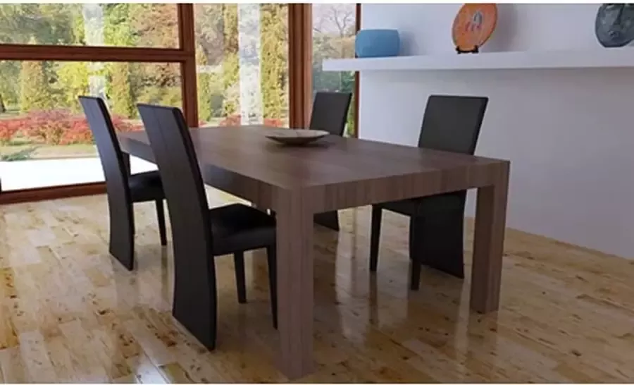 ForYou Prolenta Premium Eetkamerstoelen 4 st kunstleer donkerbruin