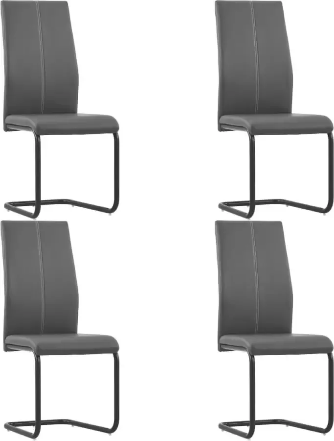 ForYou Prolenta Premium Eetkamerstoelen 4 st kunstleer grijs - Foto 3