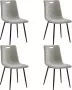 ForYou Prolenta Premium Eetkamerstoelen 4 st kunstleer lichtgrijs - Thumbnail 1